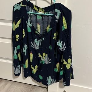 Cactus print top